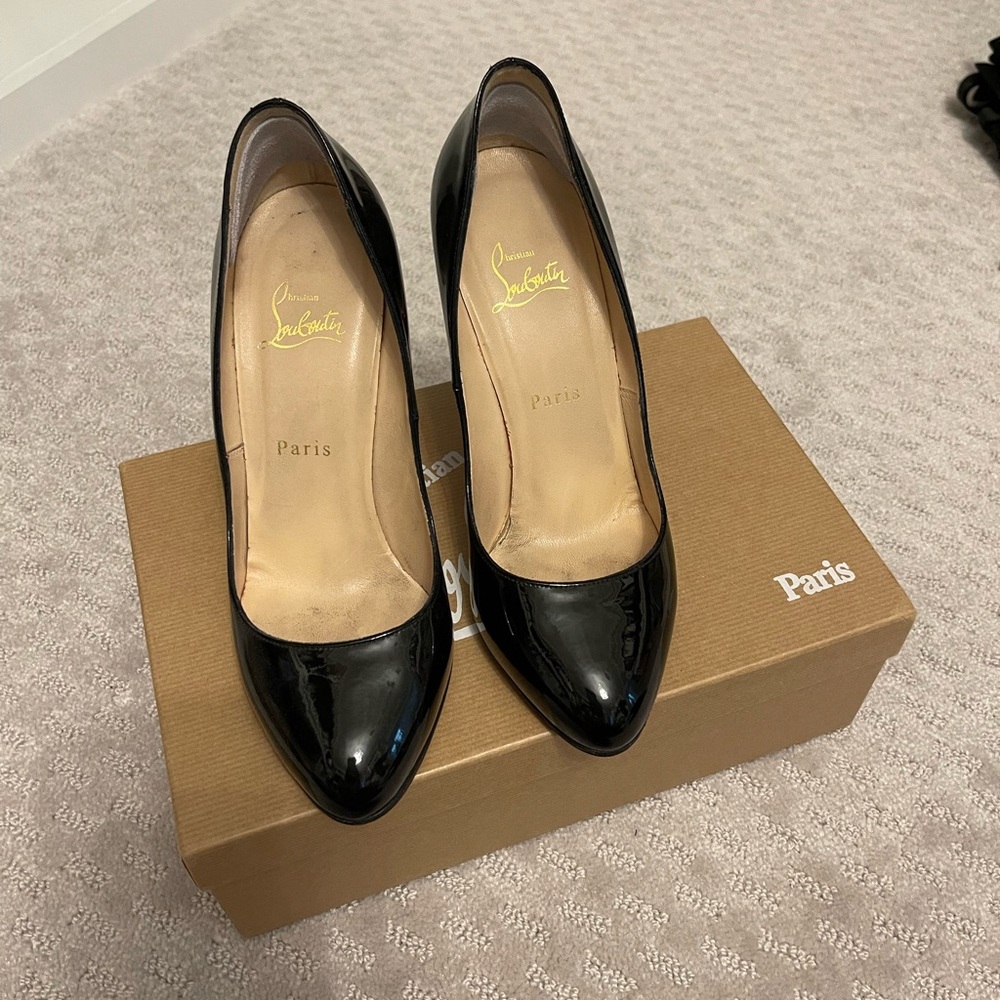 Christian Louboutin Black Patent Clichy 100 38.5